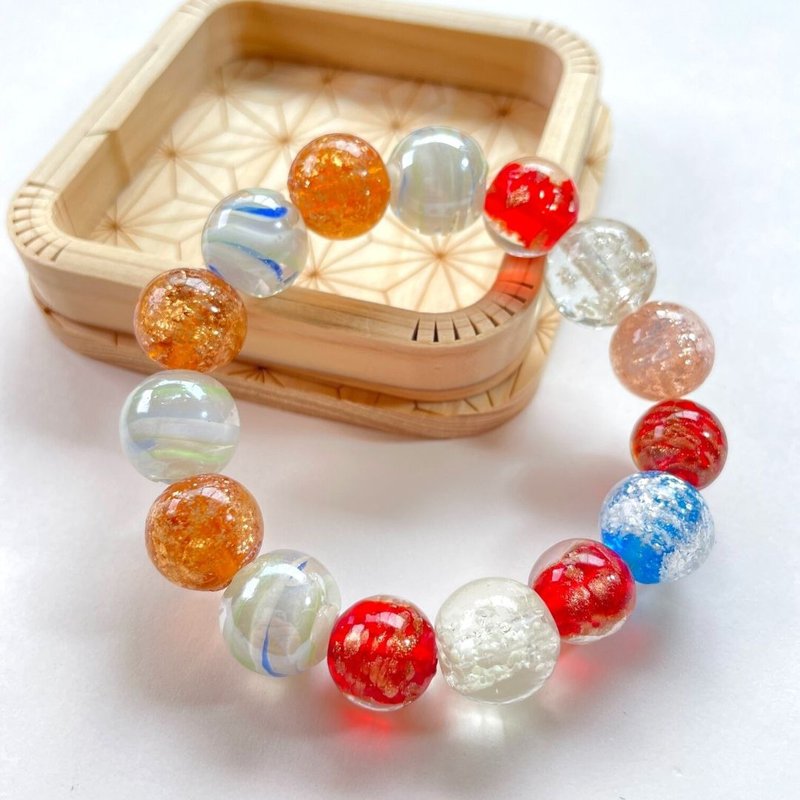 高品質 とんぼ玉 天然石ブレスレット 水晶 手作り DIYハンドメイド 癒し 浄化042807 - ブレスレット - クリスタル 多色