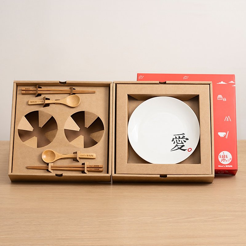 [Additional purchase] Love plate Pengpai group (suitable for small bowls) - จานและถาด - เครื่องลายคราม ขาว