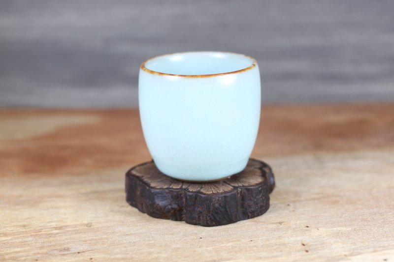 【平權響應】天青汝窯 冰裂釉 日式小杯 名家葉敏祥手作 - 茶壺/茶杯/茶具 - 陶 