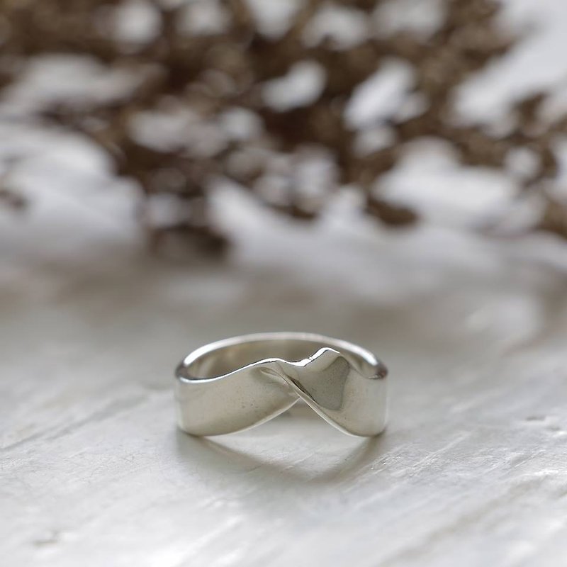ribbon bow infinity ring statement lady women Girl silver sterling thin modern - General Rings - Other Metals Silver