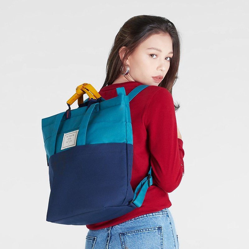 Swift relife ocean blue bag - กระเป๋าเป้สะพายหลัง - วัสดุอีโค สีน้ำเงิน