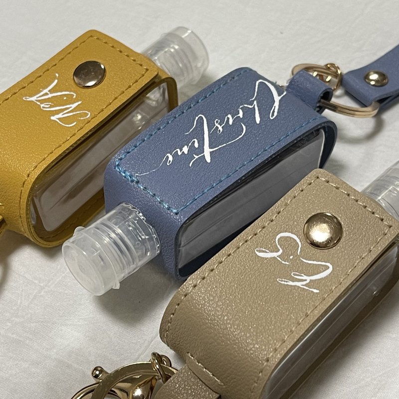 Customizable calligraphy hand sanitizer holder - Other - Faux Leather Multicolor