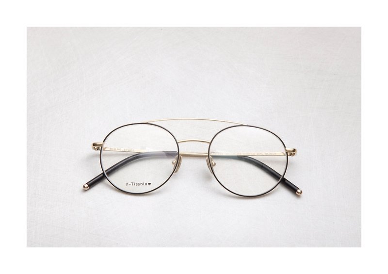 日本鈦金屬復古雙槓圓框 - 眼鏡/眼鏡框 - 貴金屬 金色
