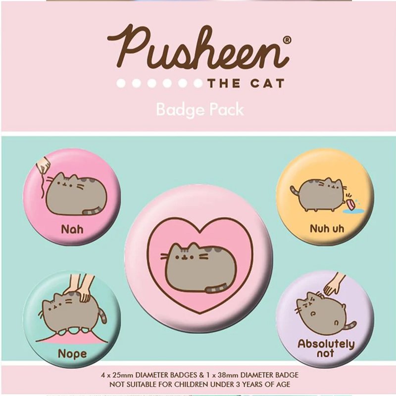 【胖吉貓】傲嬌胖吉貓徽章組/PUSHEEN - 徽章/別針 - 其他金屬 多色
