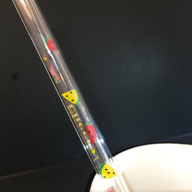 Watermelon double glass straw (with watermelon festival special coupons) - Reusable Straws - Glass Multicolor