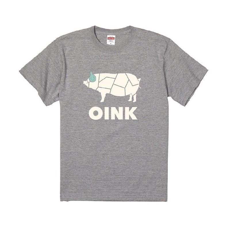 棉．麻 女 T 恤 - OINK T恤 - 雷根糖灰