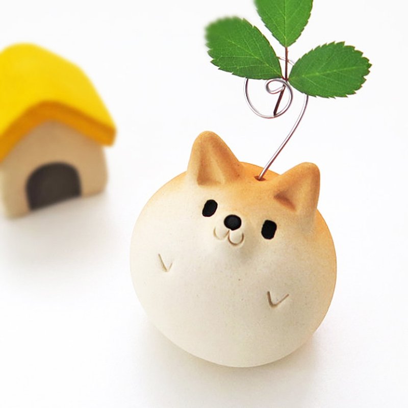 Shiba Inu ball 1  shibainu note stand  - 擺飾/家飾品 - 陶 橘色