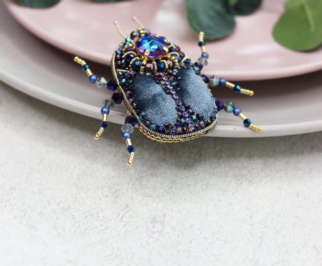 Scarab store beetle brooch