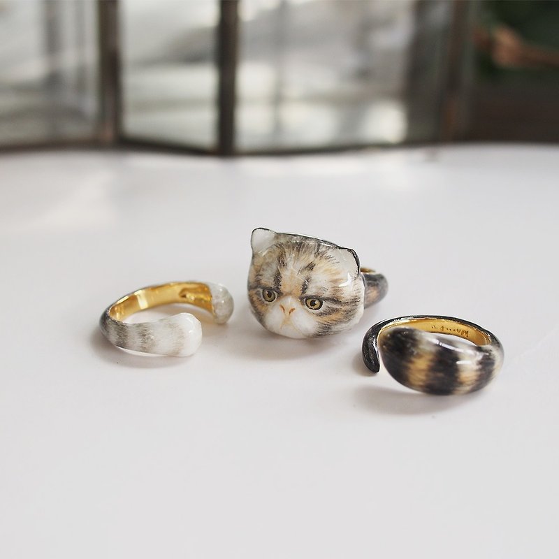 3-Piece Of Persian Cat Rings. - General Rings - Other Metals Multicolor