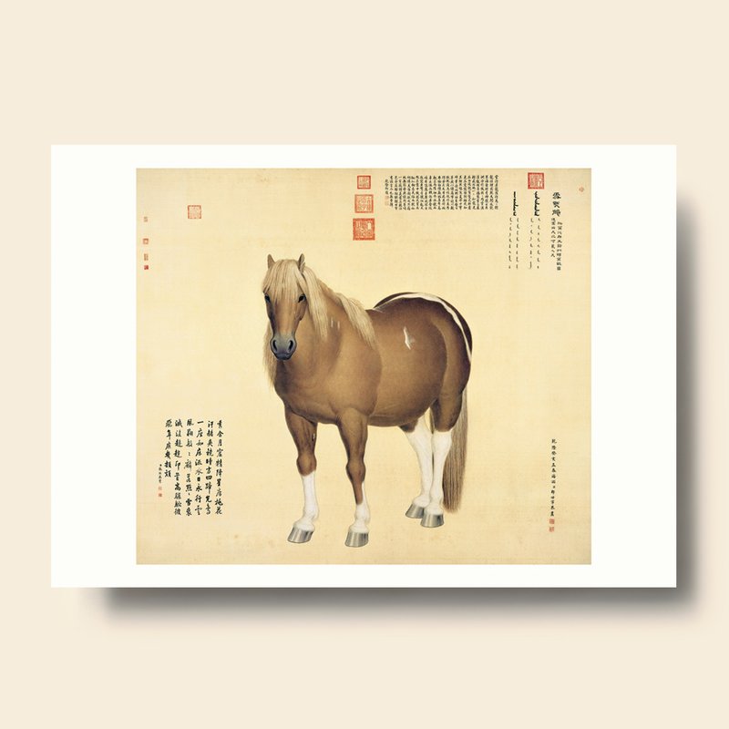 【藝術畫卡】郎世寧 雪點鵰  | B4畫卡 - 海報/掛畫/掛布 - 紙 卡其色