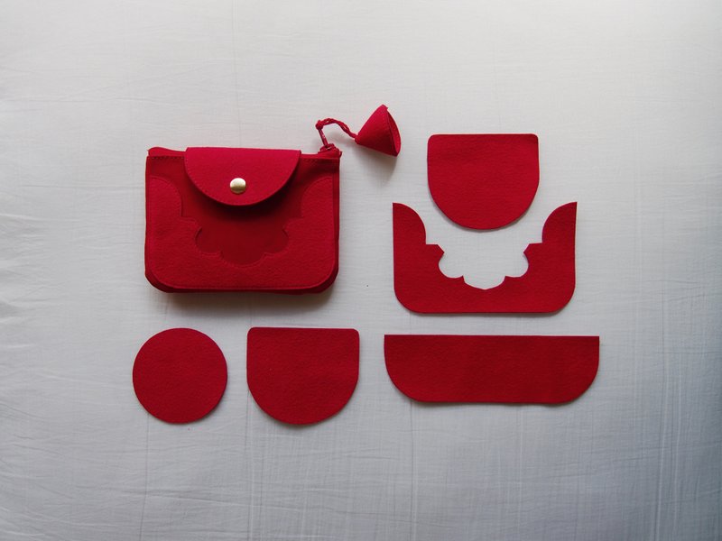 temple coin purse ( red ) - 零錢包/小錢包 - 聚酯纖維 紅色