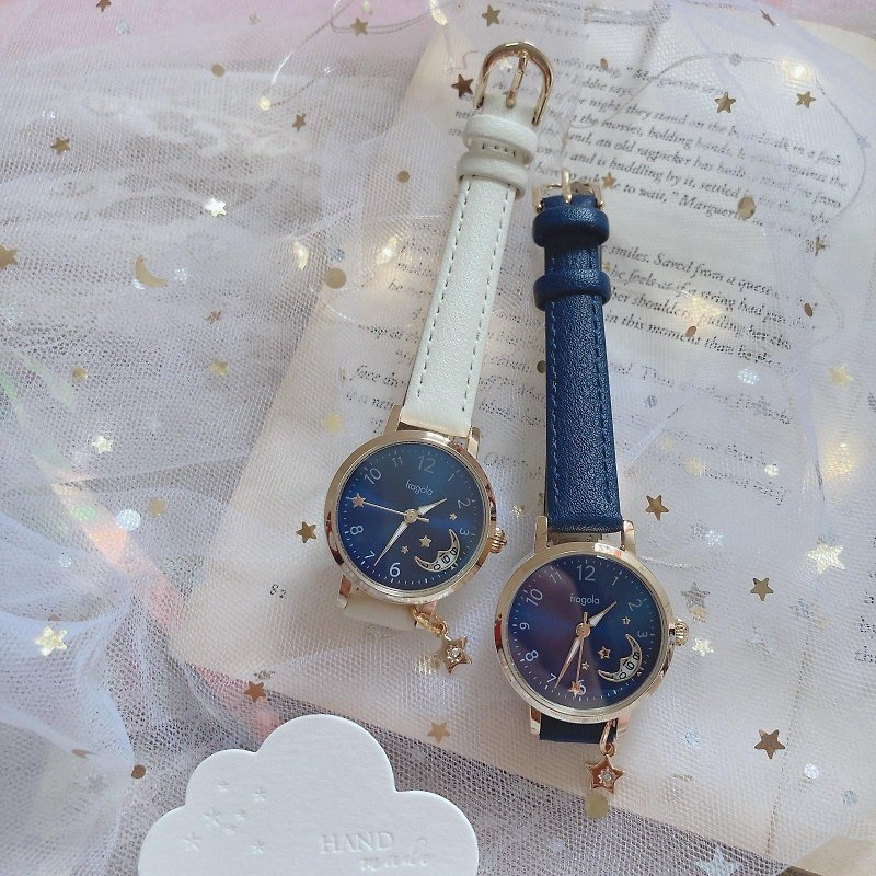 Graduation Gift Waterproof Wish Upon a Star Star and Moon Date Watch for Women - Women's Watches - Other Materials White