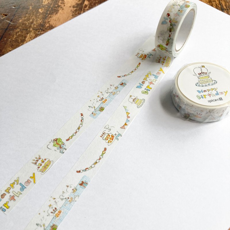 HAPPY BIRTHDAY /muuちゃん 15mm×7m マスキングテープ - 紙膠帶/和紙/PET - 紙 