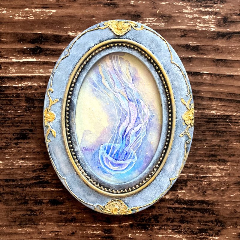 原画　星空クラゲ　紫　　　/　星星　星體　繪畫　仿古風格　古董　室内装饰 - 海報/掛畫/掛布 - 紙 紫色