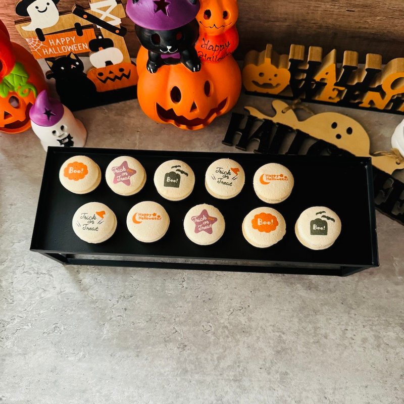 Party snacks | Store gifts | Halloween macarons (10 pieces) - เค้กและของหวาน - อาหารสด 