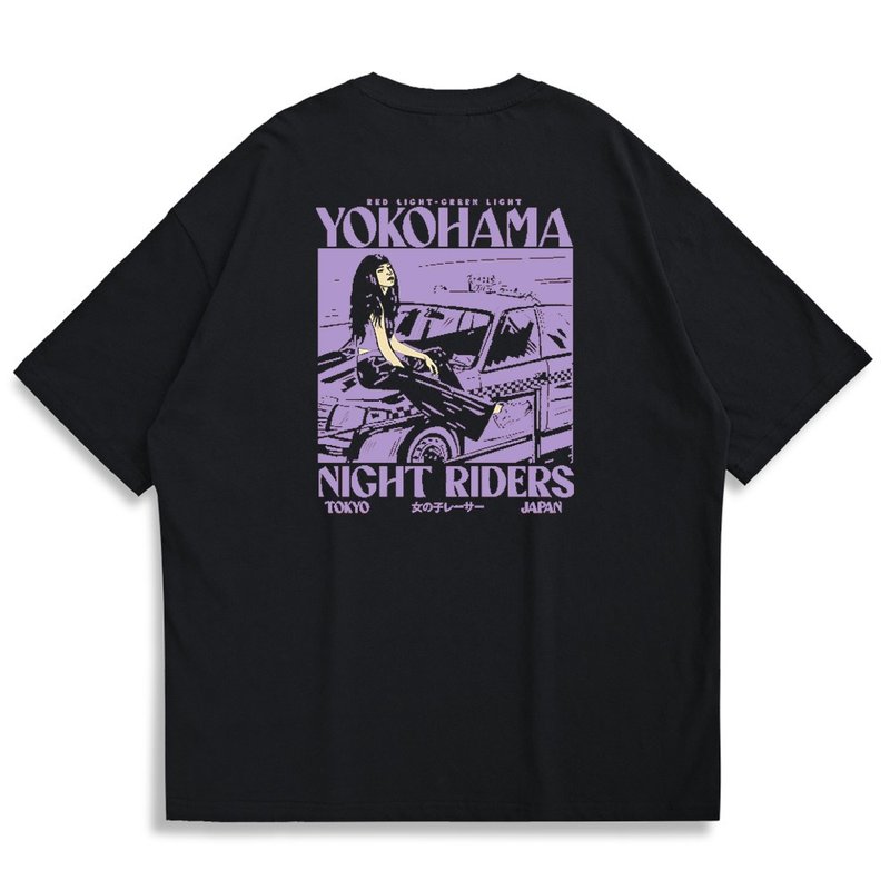 【CREEPS-STORE】YOKOHAMA Oversized Printed T-shirt - Men's T-Shirts & Tops - Cotton & Hemp Multicolor