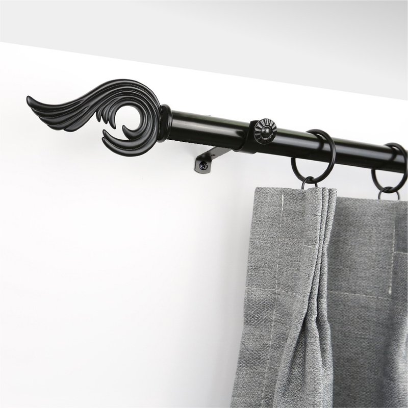 Home Desyne│MIT│20.7mm│Angel Wing│Retractable Curtain Rod Frame│4 Colors 2 Sizes - ม่านและป้ายประตู - โลหะ สีดำ