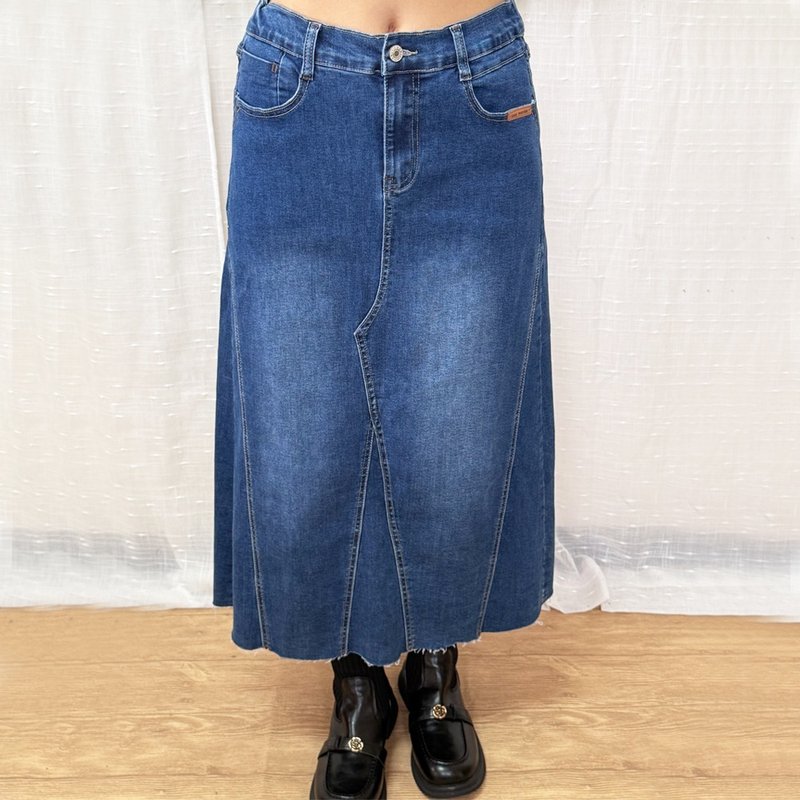 Denim High-Waisted Slit Maxi Skirt - Skirts - Other Materials 