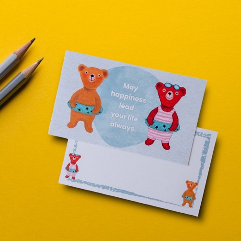 訊息卡片信封組 (海邊泰迪熊們) - 心意卡/卡片 - 紙 