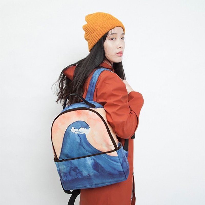 YIZISTORE watercolor printed backpack casual backpack student bag backpack - Backpacks - Other Materials Multicolor