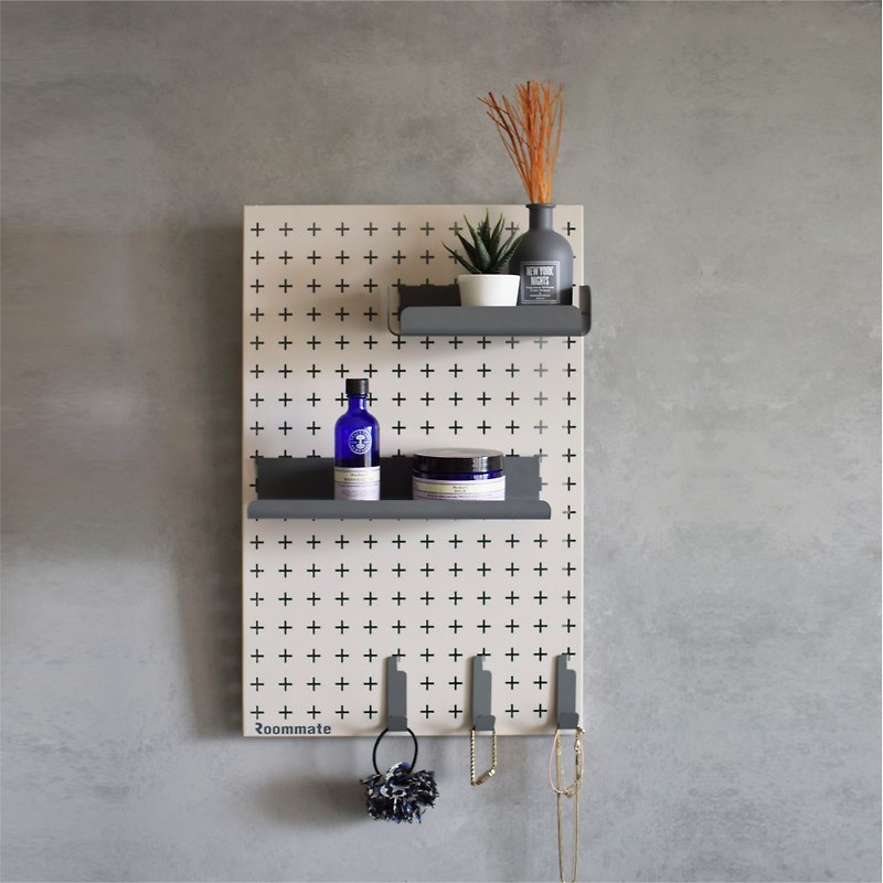 Roommate Cross Hole Storage Board Combination - Beige x Gray Blue - Storage - Other Metals Multicolor