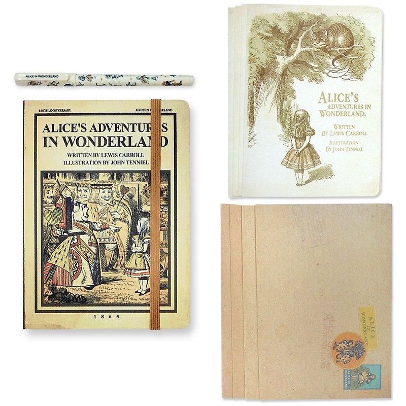 愛麗絲150周年限定版禮盒組-筆記本組,7321-05747 - 筆記本/手帳 - 紙 咖啡色
