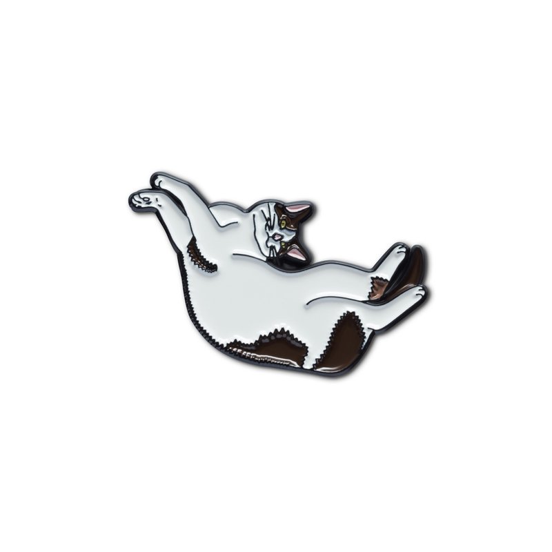 Enamel Pin Look At Me! Cat - 徽章/別針 - 琺瑯 白色