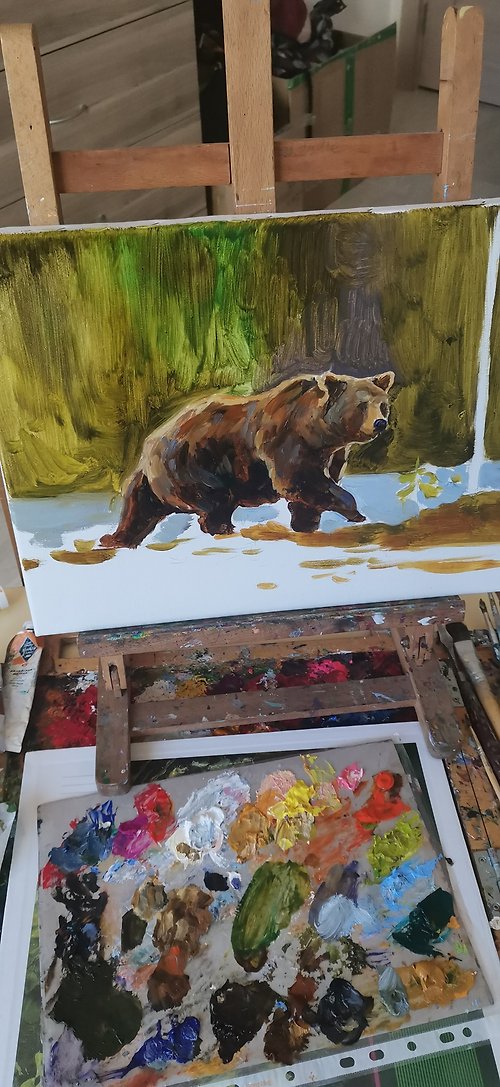 Workshop(s)】Fluid Bear - Bear Painted - Shop chengyi444 Illustration,  Painting & Calligraphy - Pinkoi