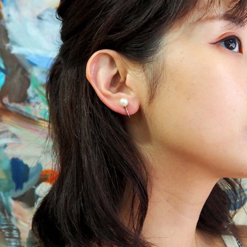 White Pearl Simple Clip Earrings Ear Clip Lady Lady Japan Advanced Second-hand Vintage Jewelry - ต่างหู - วัสดุอื่นๆ ขาว