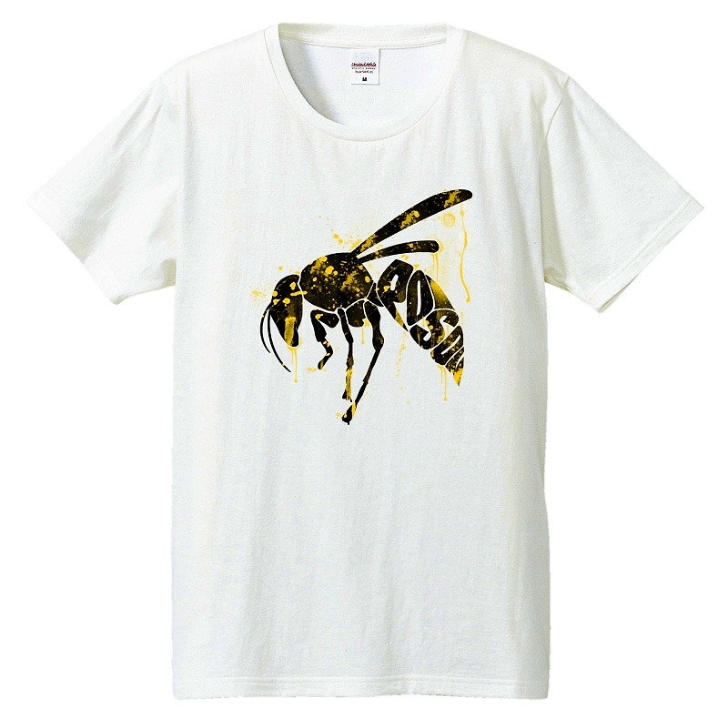T-shirt / poisonous bee - เสื้อยืดผู้ชาย - ผ้าฝ้าย/ผ้าลินิน ขาว