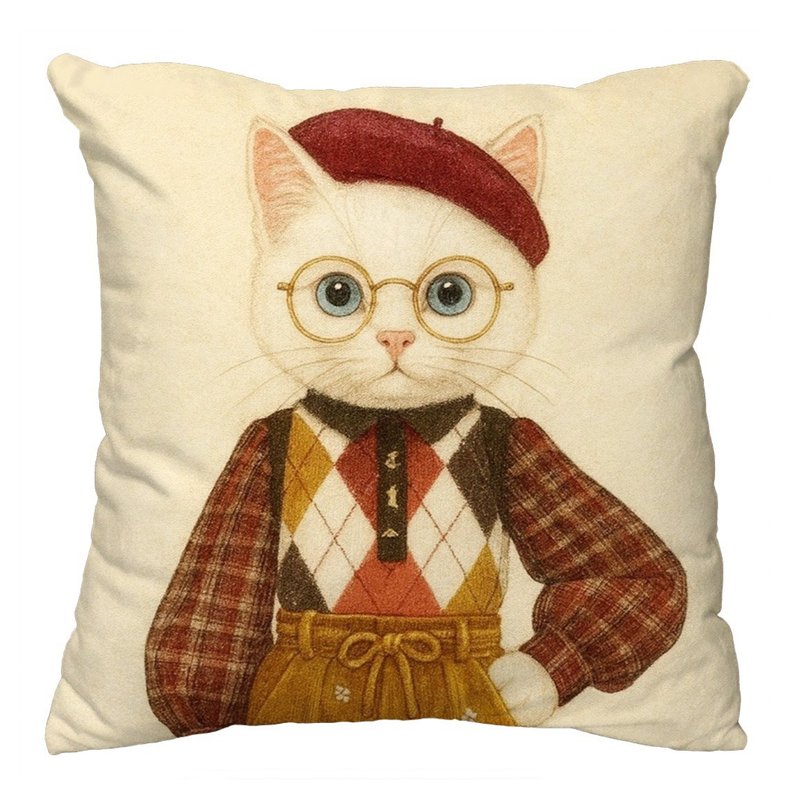 The Neko Ladies時尚貓咪抱枕 │ 文青貓 - 枕頭/抱枕 - 棉．麻 多色