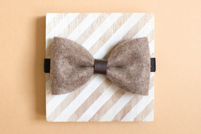 Bow Tie Bowtie Bow Tie Groomsmen Leather Vintage Felt - Ties & Tie Clips - Other Materials Brown