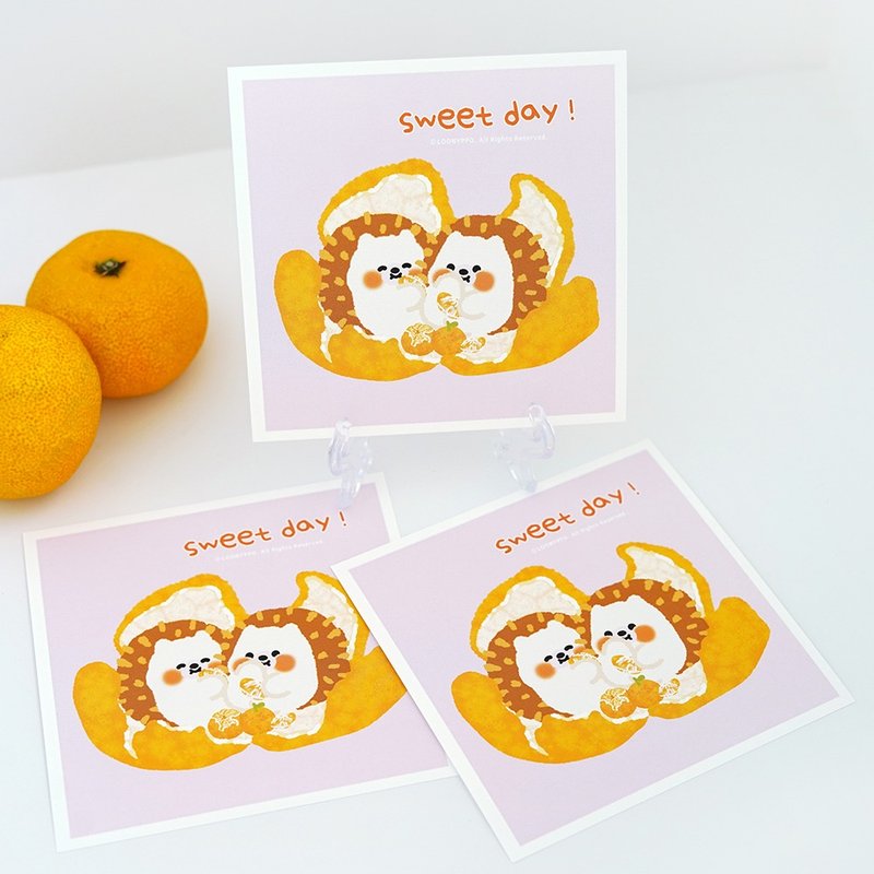 Sweet day square postcard - 卡片/明信片 - 紙 