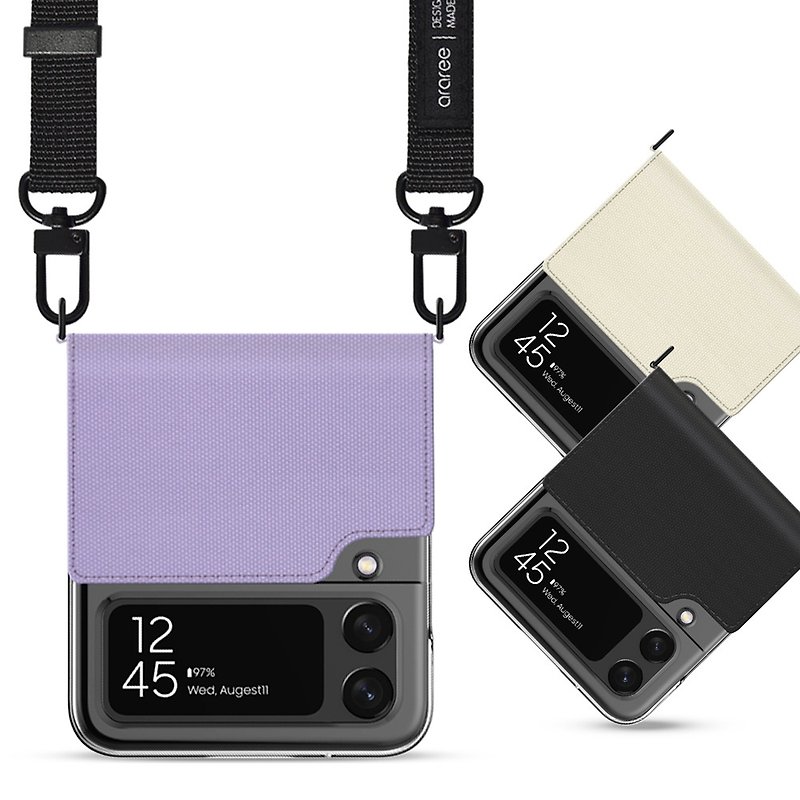 Galaxy Z Flip 4 araree Canvas Diary Case 機殼 - 手機殼/手機套 - 人造皮革 多色