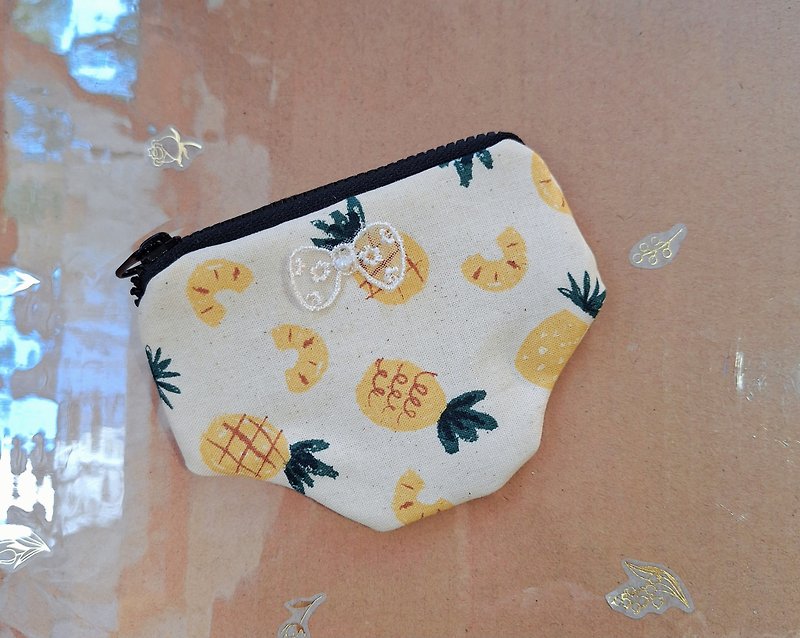 Hand made print cotton coin purse-Pineapple - Coin Purses - Cotton & Hemp 