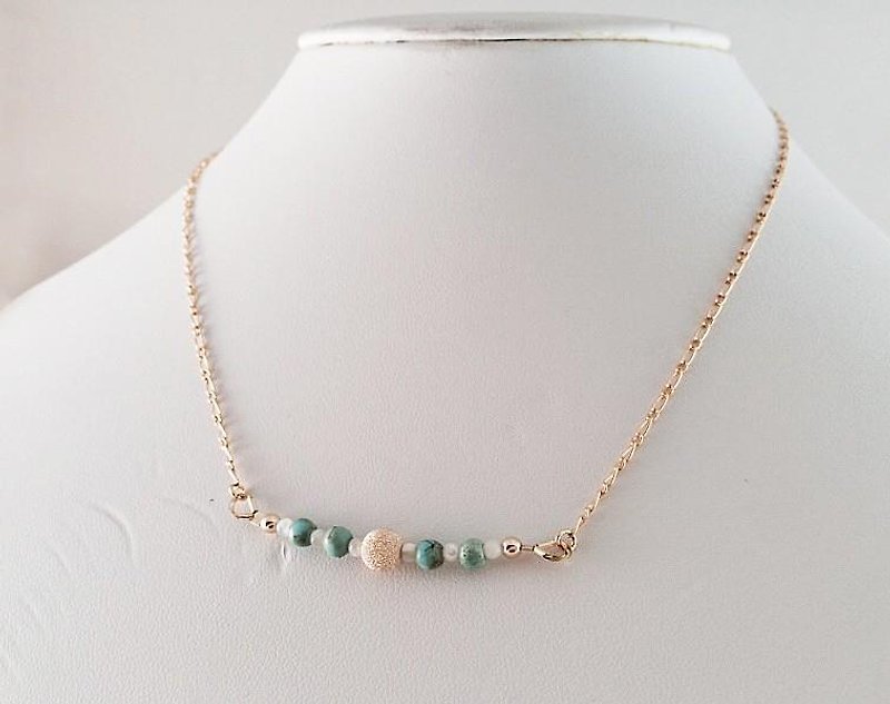 ◇ Mermaid Princess's Eyes ◇ Turkish Stone Shell K14GF Necklace - Necklaces - Gemstone 