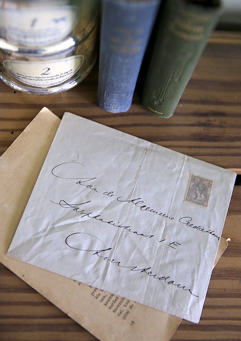 アンティーク・エンベロープNo.2手書きの古い手紙 - カード・はがき - 紙 ホワイト