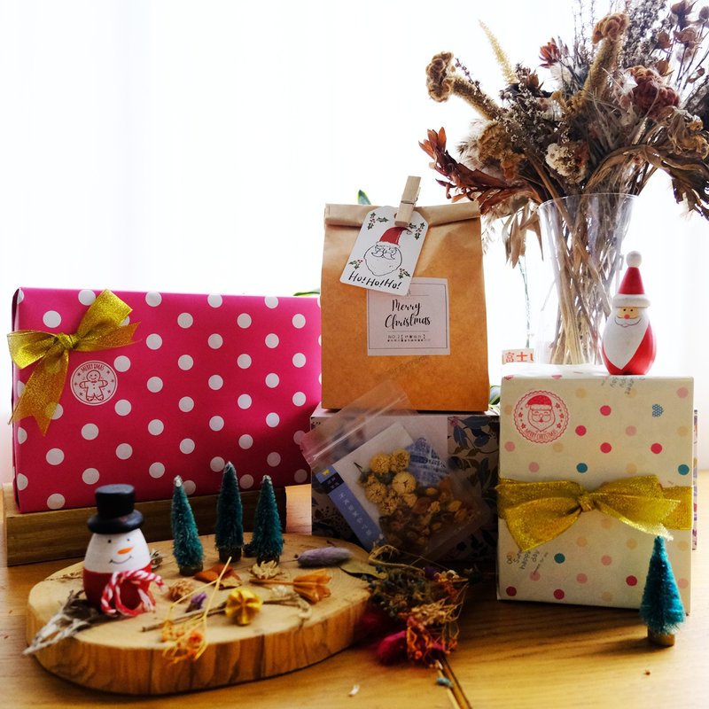 [Christmas Gift Box] Healing Chinese Herbal Tea-3 kinds of Christmas texture packaging-the warmest gift exchange - Tea - Plants & Flowers Red