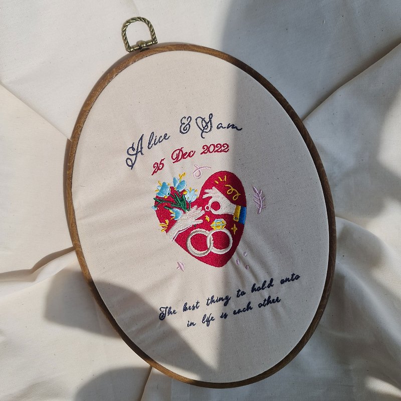 Wedding Day - Personalized Embroidery Art Gift - ตกแต่งผนัง - ซิลิคอน 