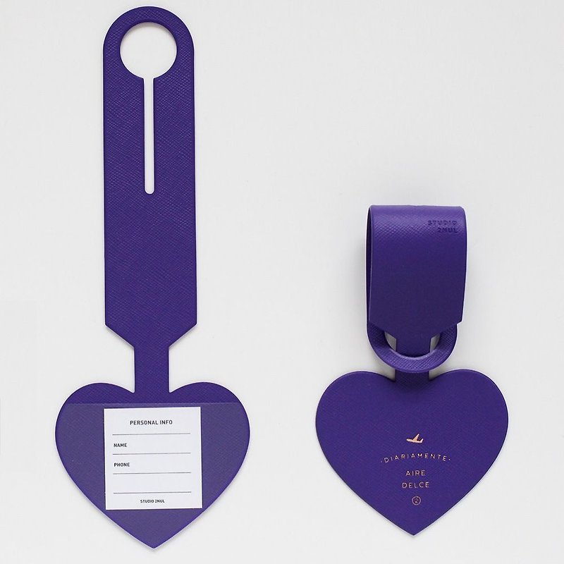 Heart time love baggage tag - violets, TNL85144 - Luggage Tags - Plastic Purple