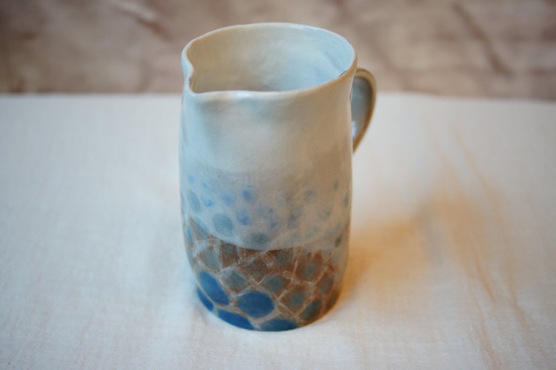 Handcrafted kohiki mug 240ml suitable for coffee or tea. - ถ้วย - ดินเผา สีน้ำเงิน