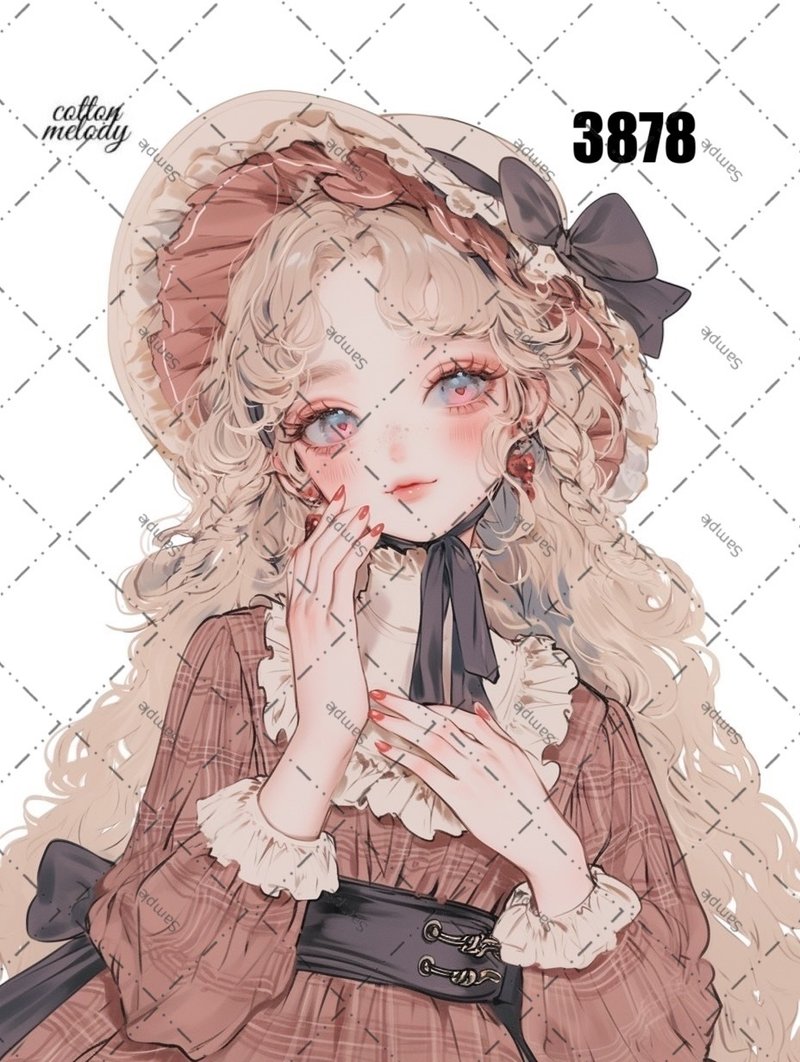 original sticker no.3878 人物ステッカー オリジナルステッカー オリジナル人物ステッカー 装飾ステッカー cotton melody - 貼紙 - 紙 