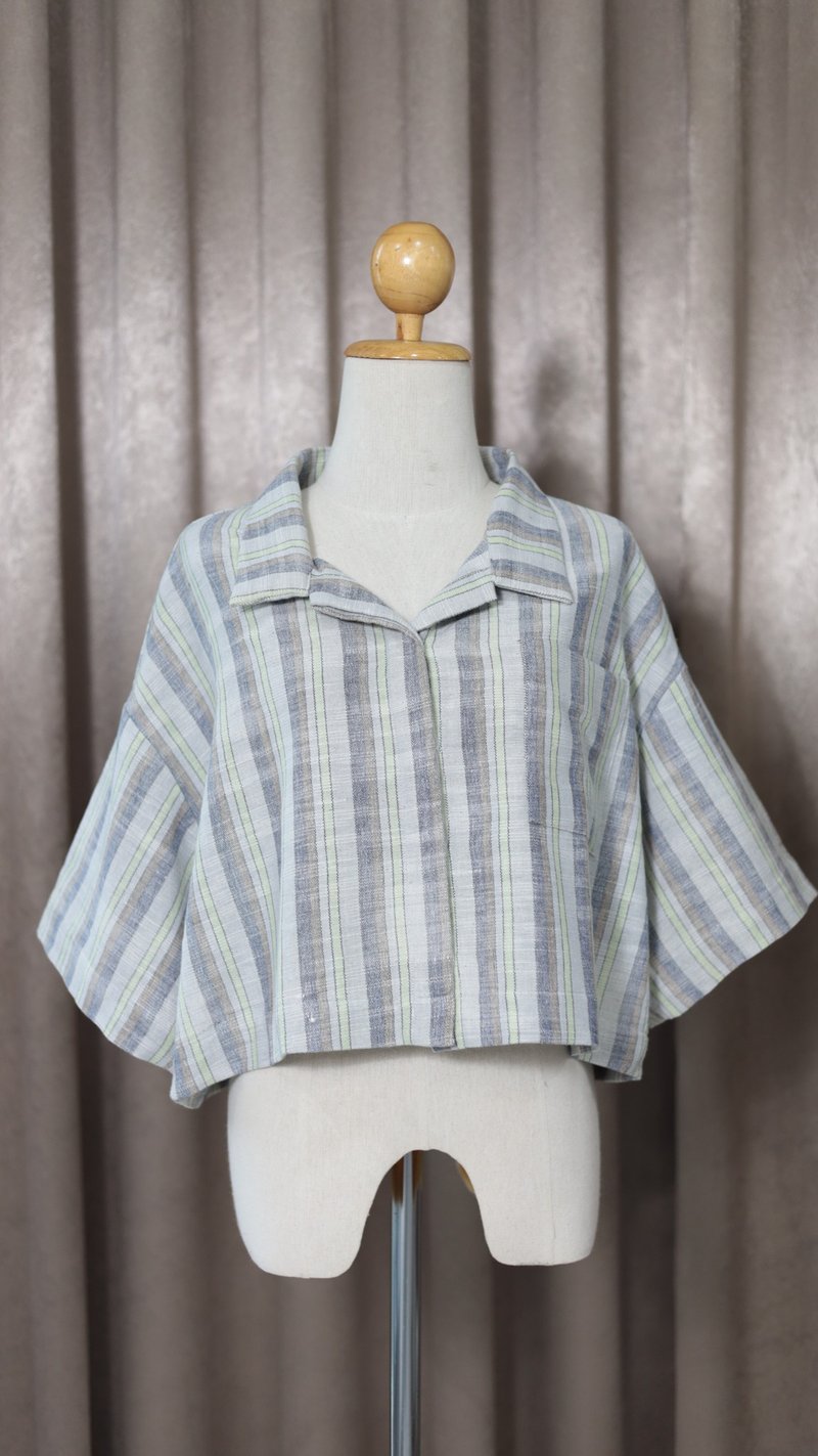 Loom & Leaf - Artisanal Crop Shirt - 女襯衫 - 棉．麻 多色