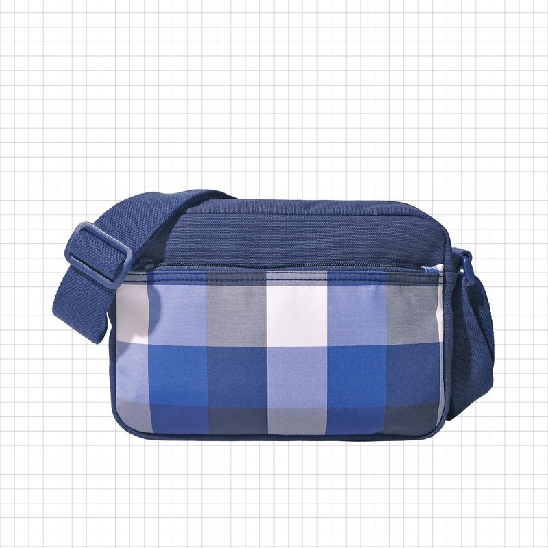 UP simple square side backpack UP-2205-A-BH [Taiwan original bag brand] - Messenger Bags & Sling Bags - Cotton & Hemp Blue