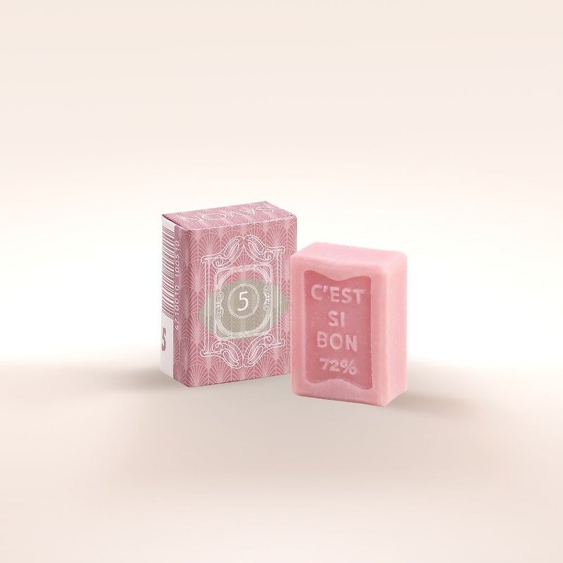 潤澤香氛皂 | No.005 晨露玫瑰 (S) - 肥皂/手工皂 - 植物．花 粉紅色