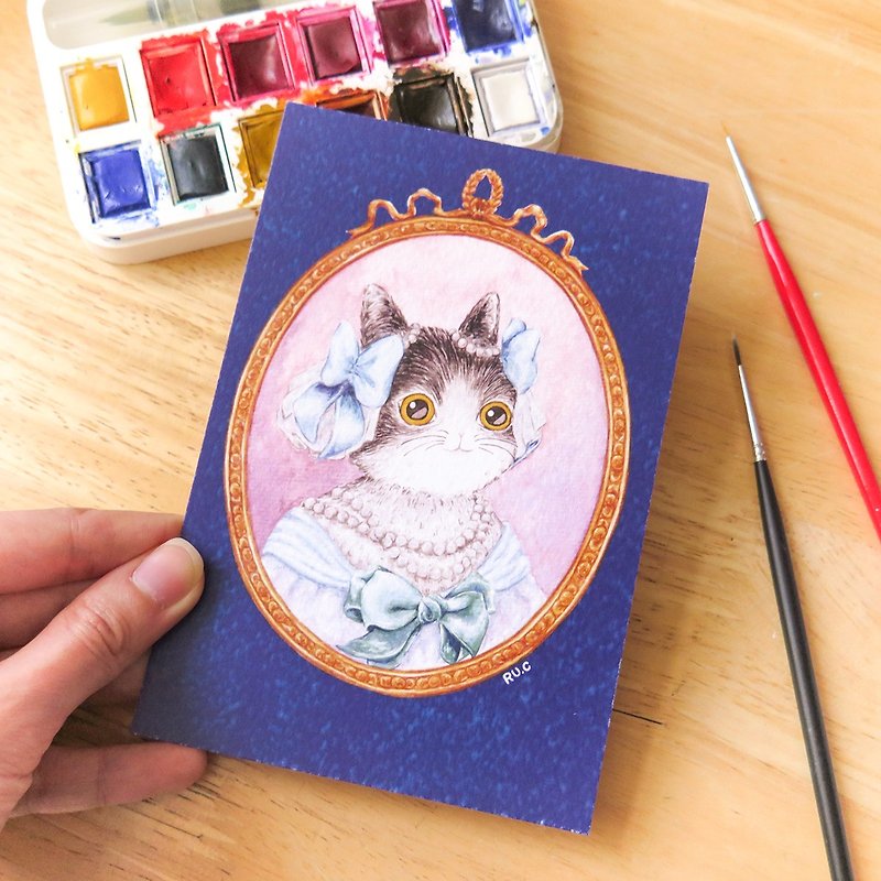 Noble cat Victoria postcard - การ์ด/โปสการ์ด - กระดาษ หลากหลายสี