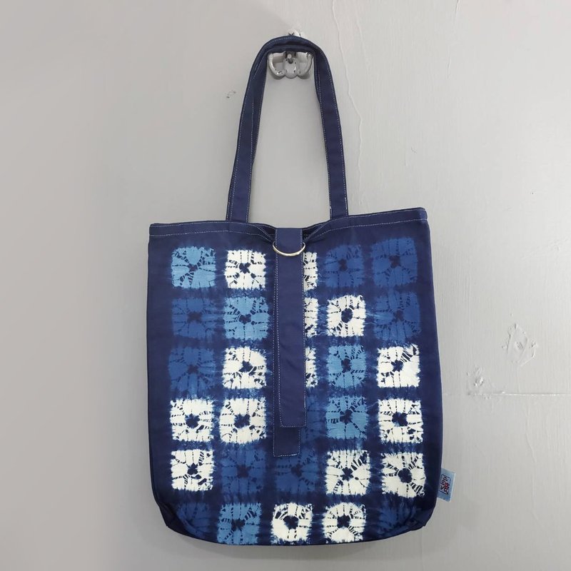 Aizen-gorgeous mosaic large gift bag (including straps) - Handbags & Totes - Cotton & Hemp Blue