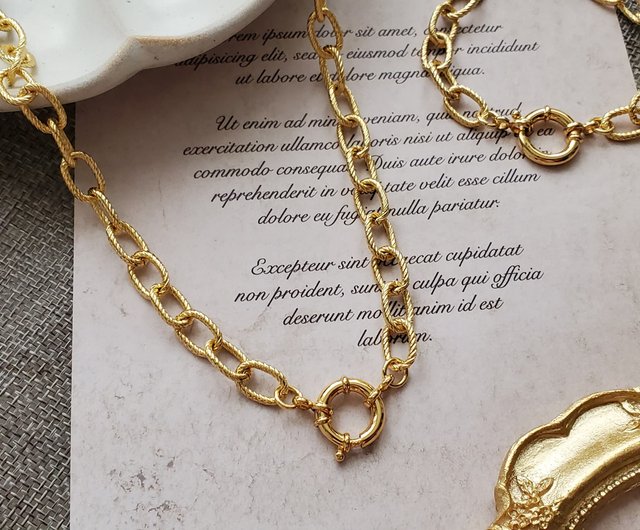 Gold chain necklace,gold bold chain necklace,gold chunky necklace