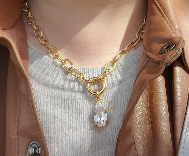 Gold chain necklace,gold bold chain necklace,gold chunky necklace