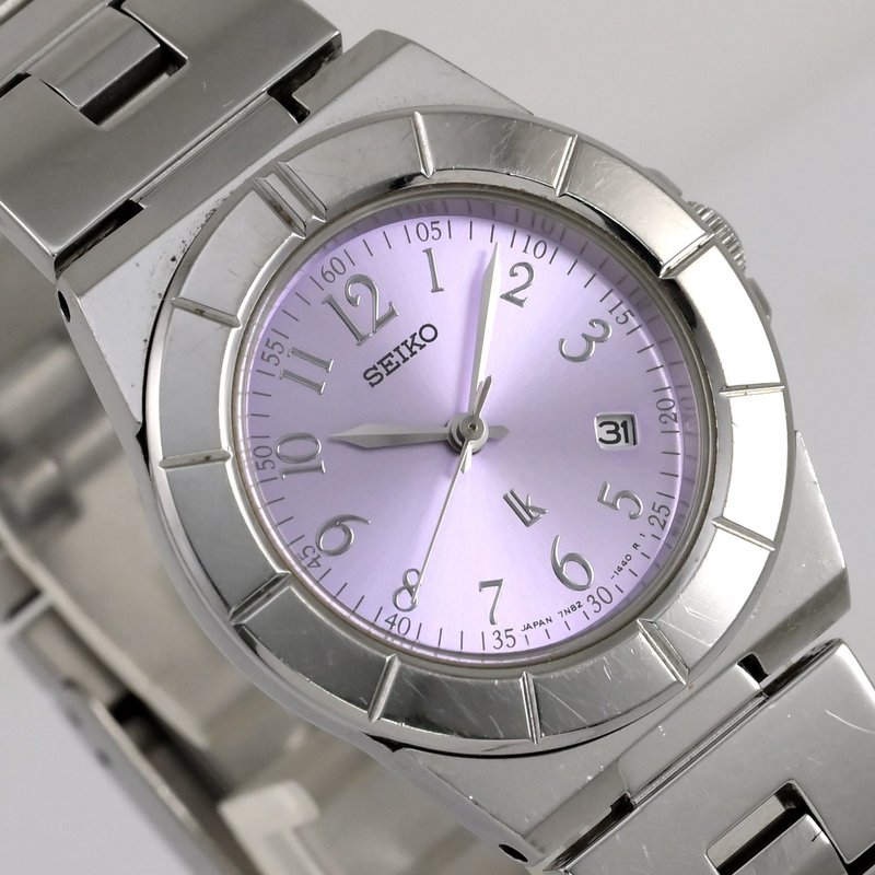 SEIKO LUKIA SSVK017 女性用腕時計 クォーツ パープル 箱・説明書付き 7N82-0620 ベルトサイズ15.5cm 手錶 古董錶 - 女錶 - 不鏽鋼 